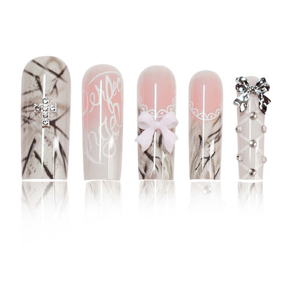 Decorative Long Press-On Nails Acalora