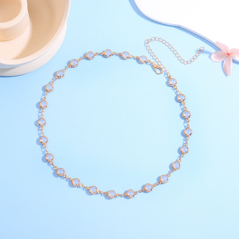 Floral Charm Choker Necklace Acalora 1788164322
