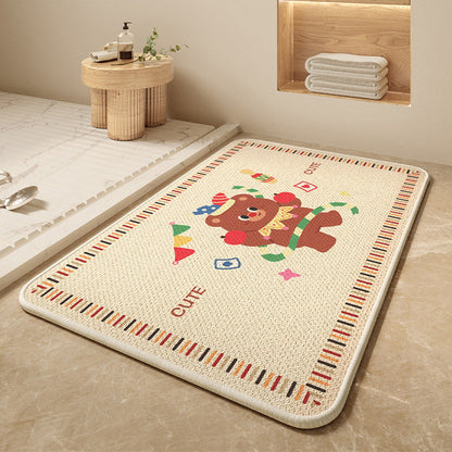 Cartoon Dog-Themed Bath Mat