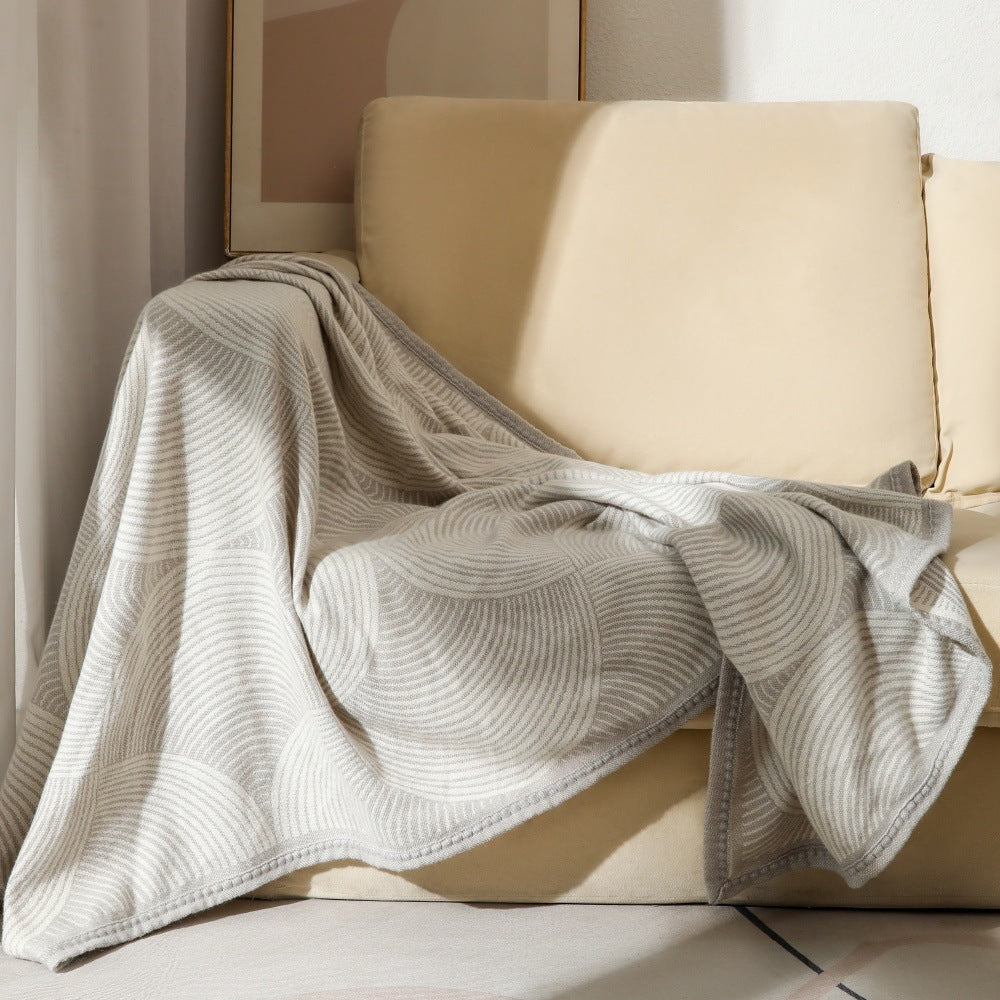 Minimalist Textured Knit Throw Blanket