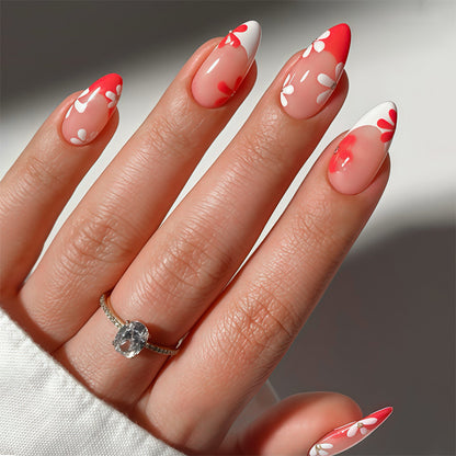 Floral Patterned Press-On Nail Set Acalora