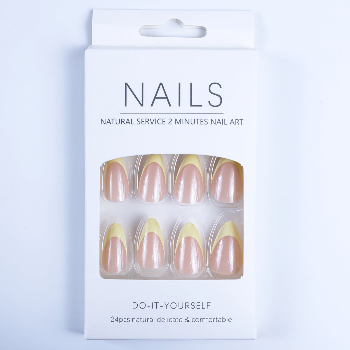 Nail tips with elegant French-tip design Acalora