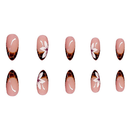 Floral and Geometric Press-On Nail Art Acalora