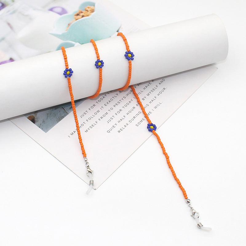 Floral Beaded Eyewear Chain Acalora