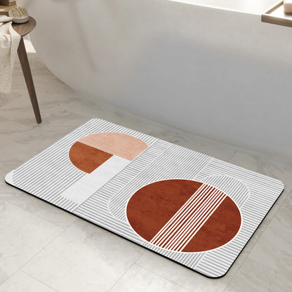 Stylish Geometric Pattern Bathroom Mat Acalora