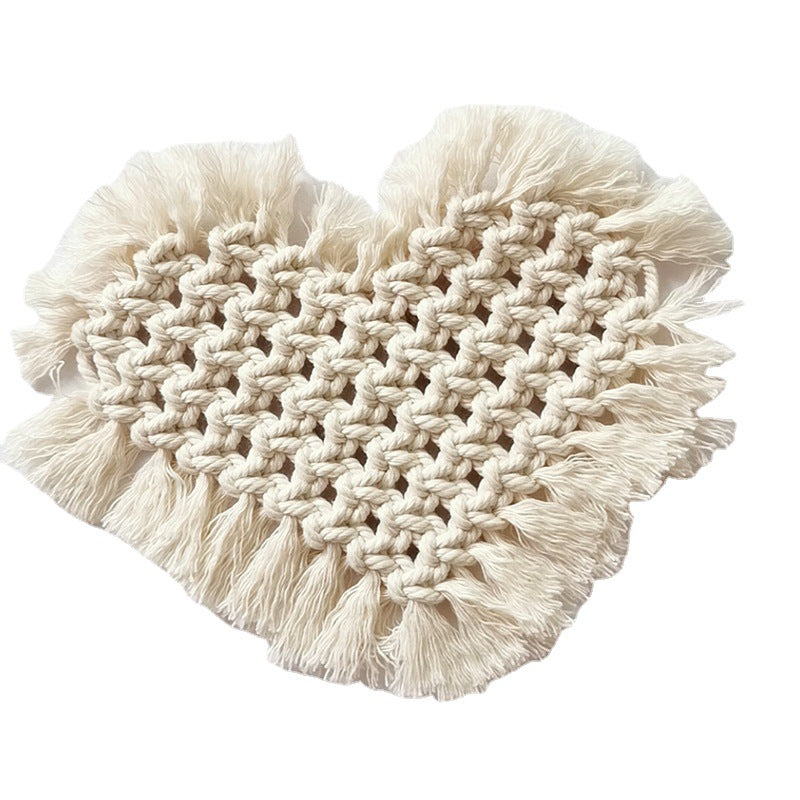 Decorative Macramé Heart-Shaped Trivet Acalora