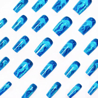 Glow-in-the-Dark Jellyfish Nail Art Acalora