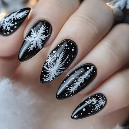 Elegant Winter-Themed Nail Art Acalora