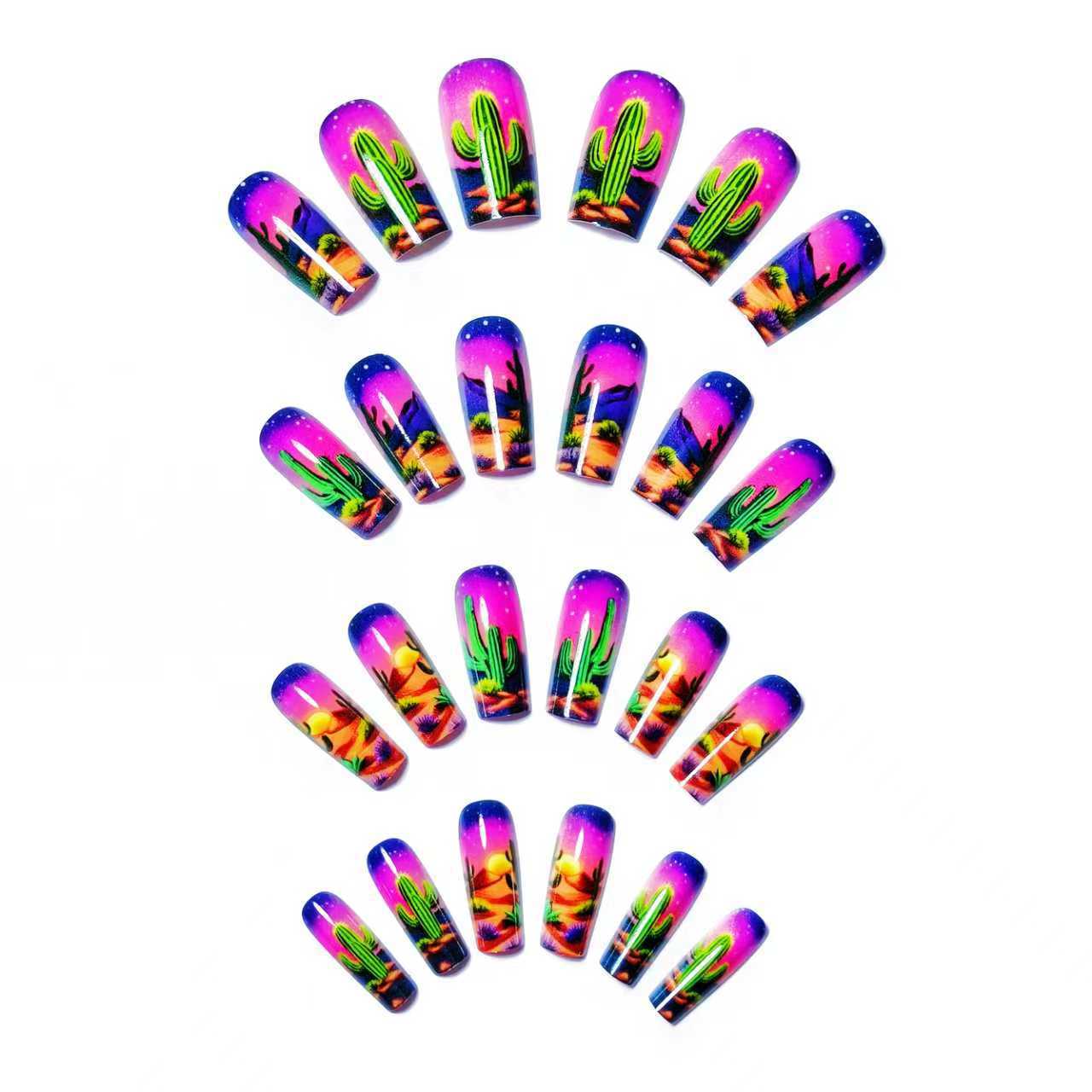 Artistic Desert-Themed Nail Art Acalora