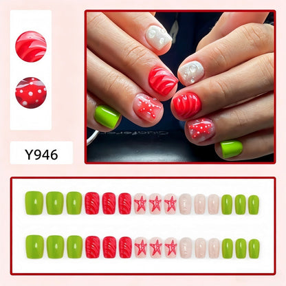 Artificial Nail Set with Festive Designs Acalora