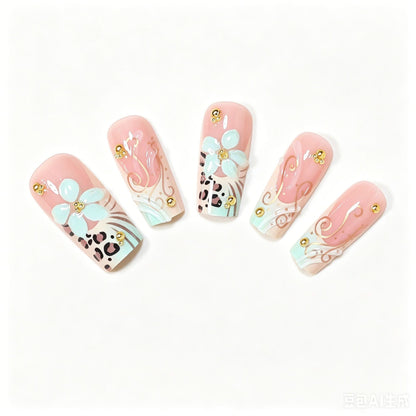 Decorative Long Press-On Nail Design Acalora
