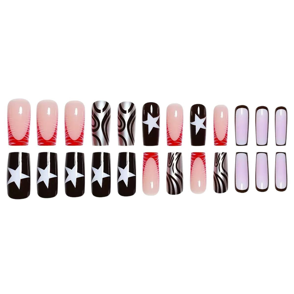 Graphic Artistic Press-On Nail Set Acalora