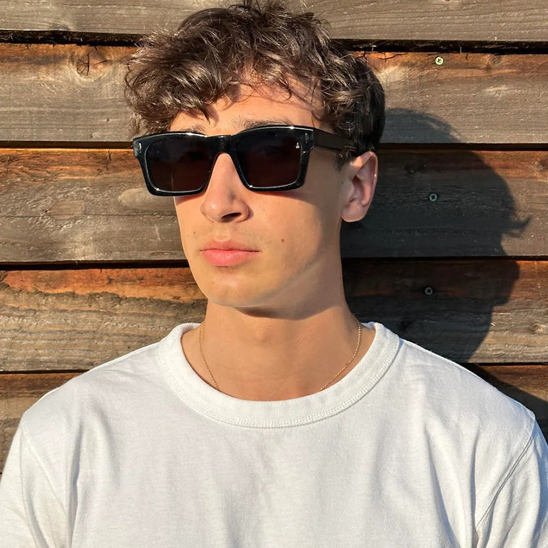 Women's Fashion Square Sunglasses with Trendy Transparent Frame Bowlift