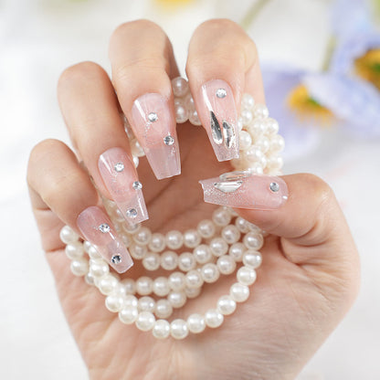 Glamorous Rhinestone Press-On Nails Acalora