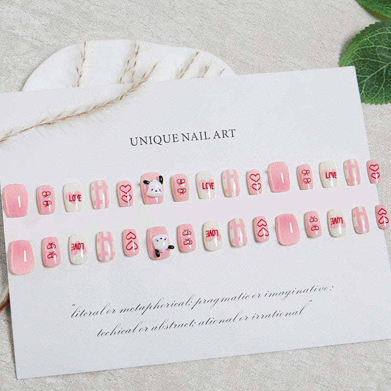 Creative nail art set with modern heart designs Acalora