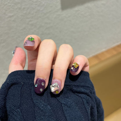 Reusable Gemstone Press-On Nail Art Acalora