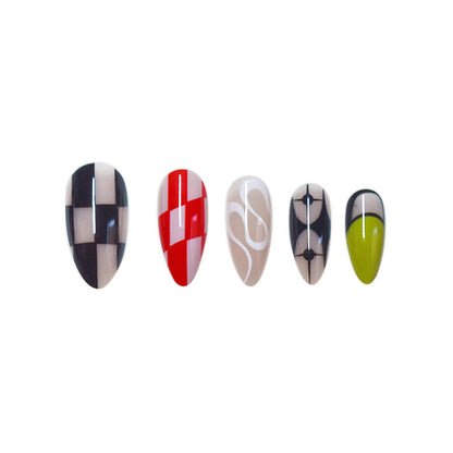 Abstract Artistic Press-On Nail Set Acalora