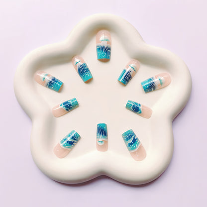 Underwater-Themed Nail Art Set Acalora