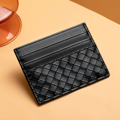 Woven Leather Card Holder Acalora