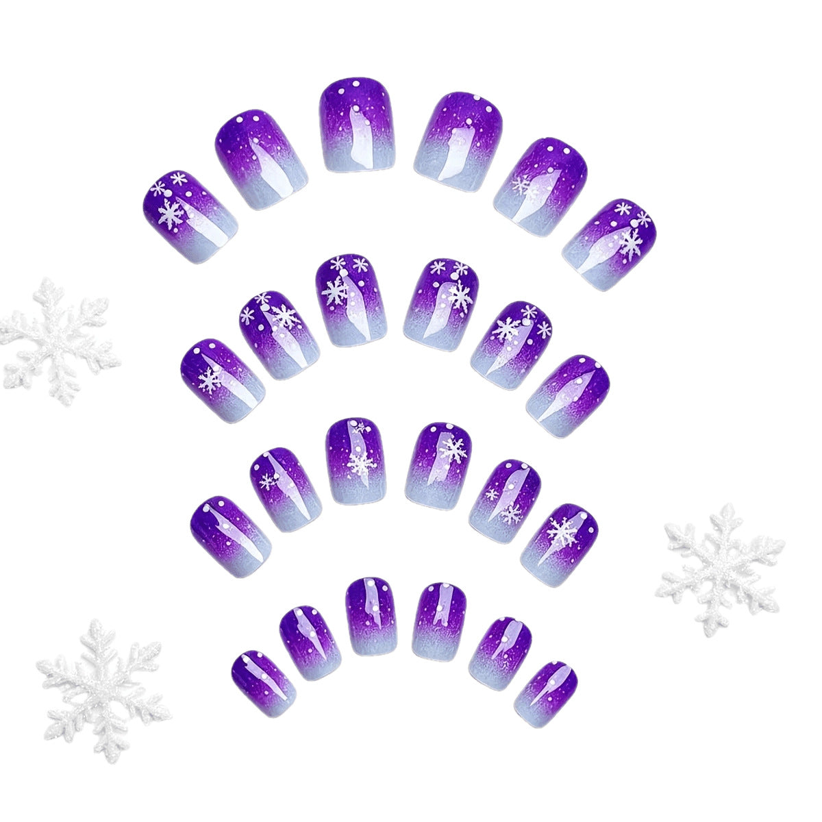 Sparkling Ombre Snowflake Nail Art Acalora