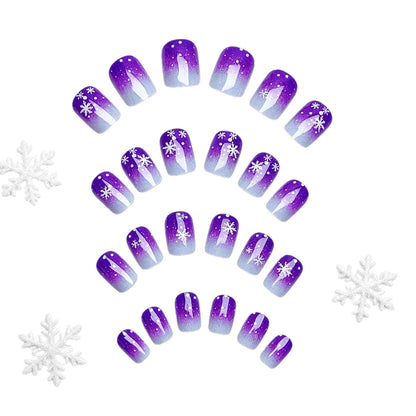 Sparkling Ombre Snowflake Nail Art Acalora