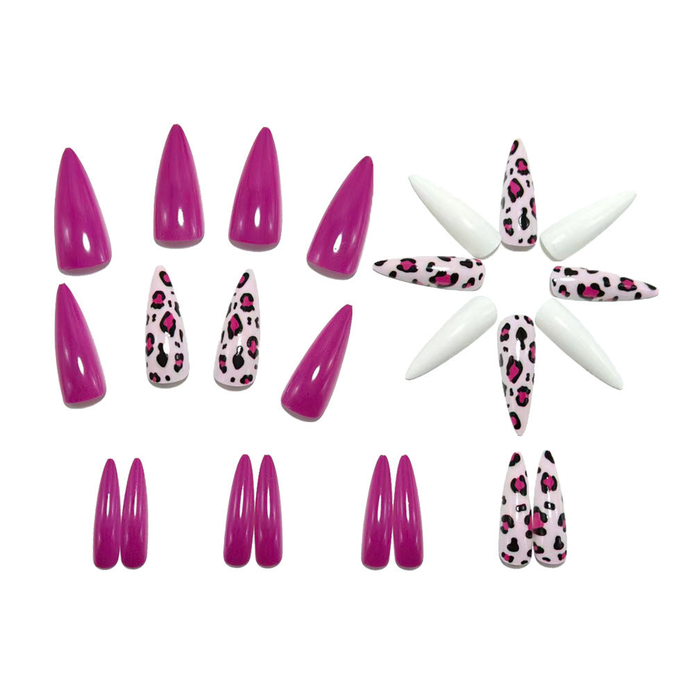 Modern leopard pattern artificial nails Acalora