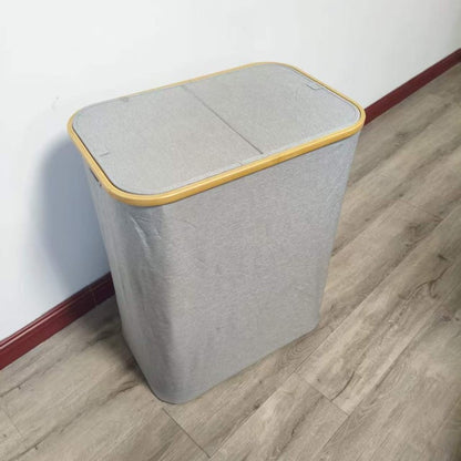 Laundry separation system with bamboo lid and multiple compartments Acalora