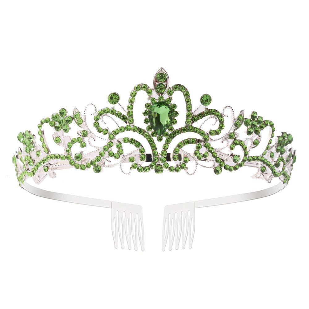 Ladies' Sparkling Crystal Tiara with filigree design wreath