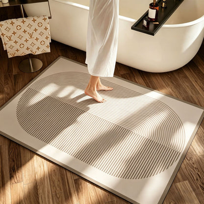 Geometric Pattern Soft Memory Foam Bath Mat Acalora