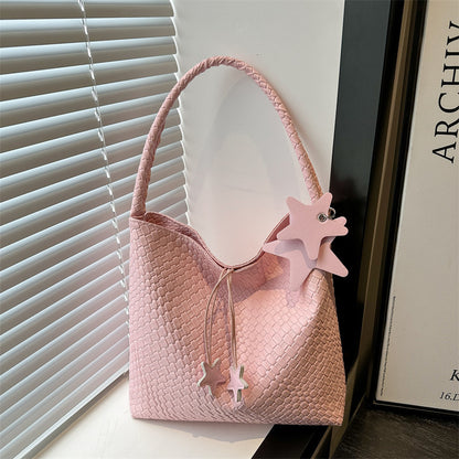 Textured Weave Handheld Shoulder Bag Acalora