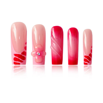Glamorous Floral Press-On Nails Set Acalora