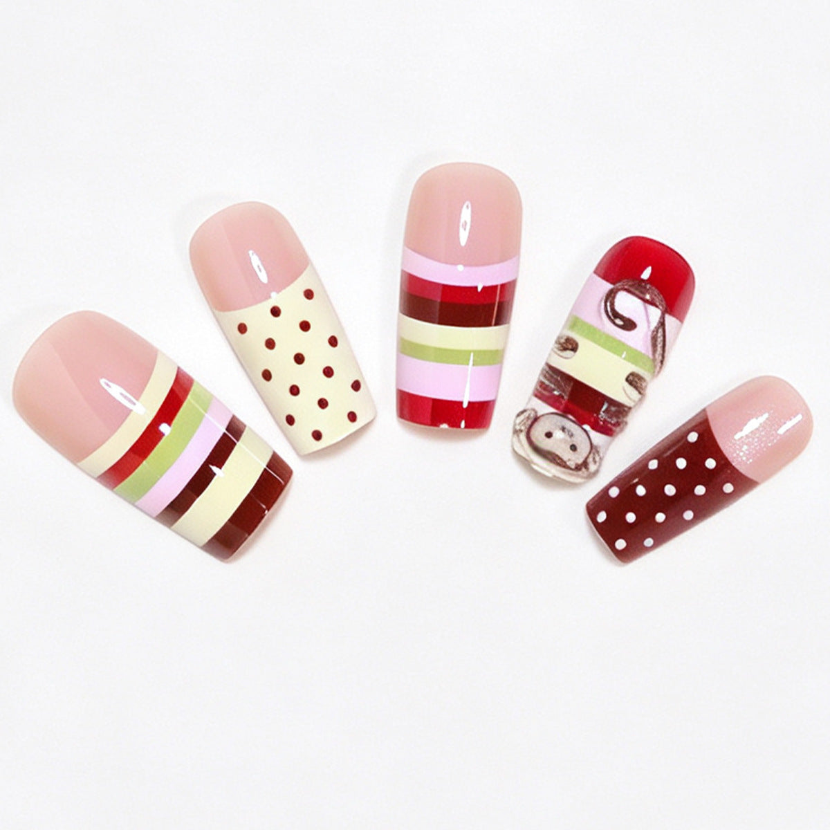 Whimsical Animal-Themed Long Press-On Nails Acalora