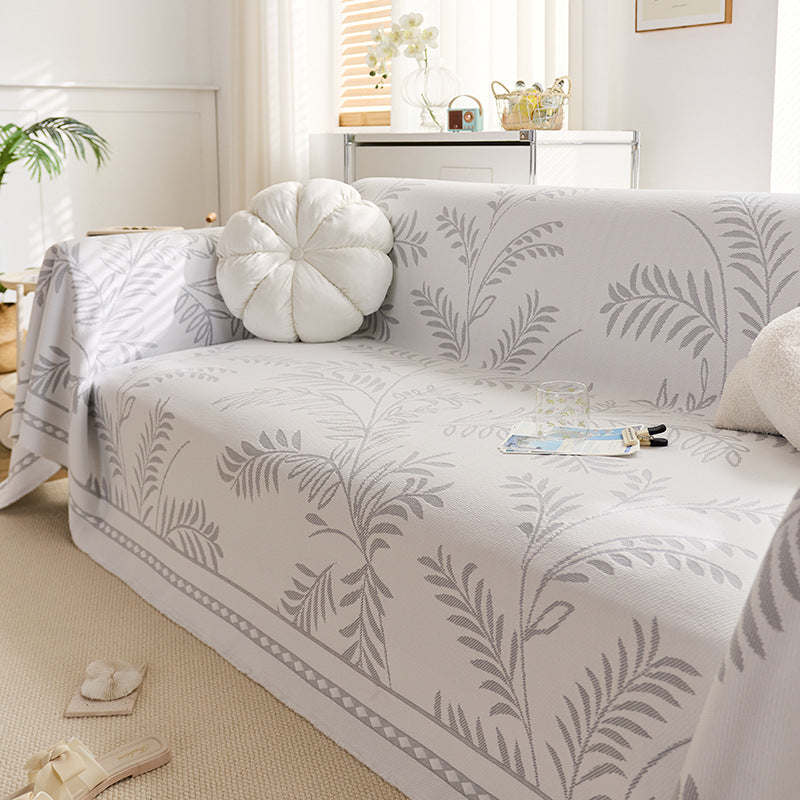 Elegant Leaf Patterned Sofa Cover