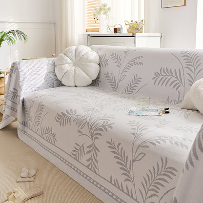 Elegant Leaf Patterned Sofa Cover