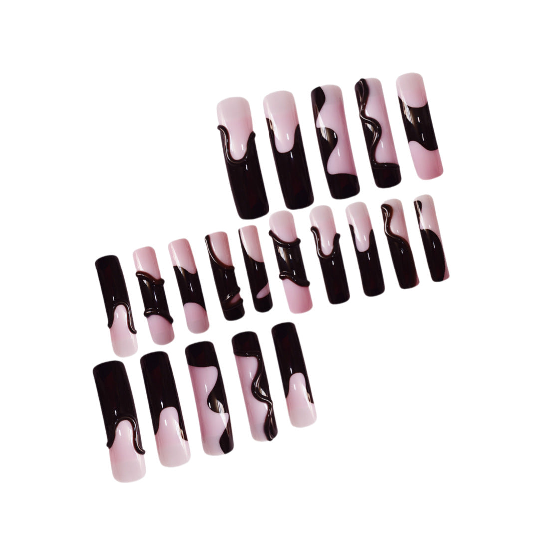 Artistic Press-On Nails with 3D Design Acalora