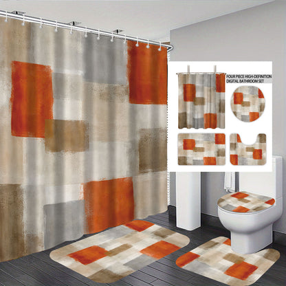 Abstract Design Four-Piece Digital Bathroom Set