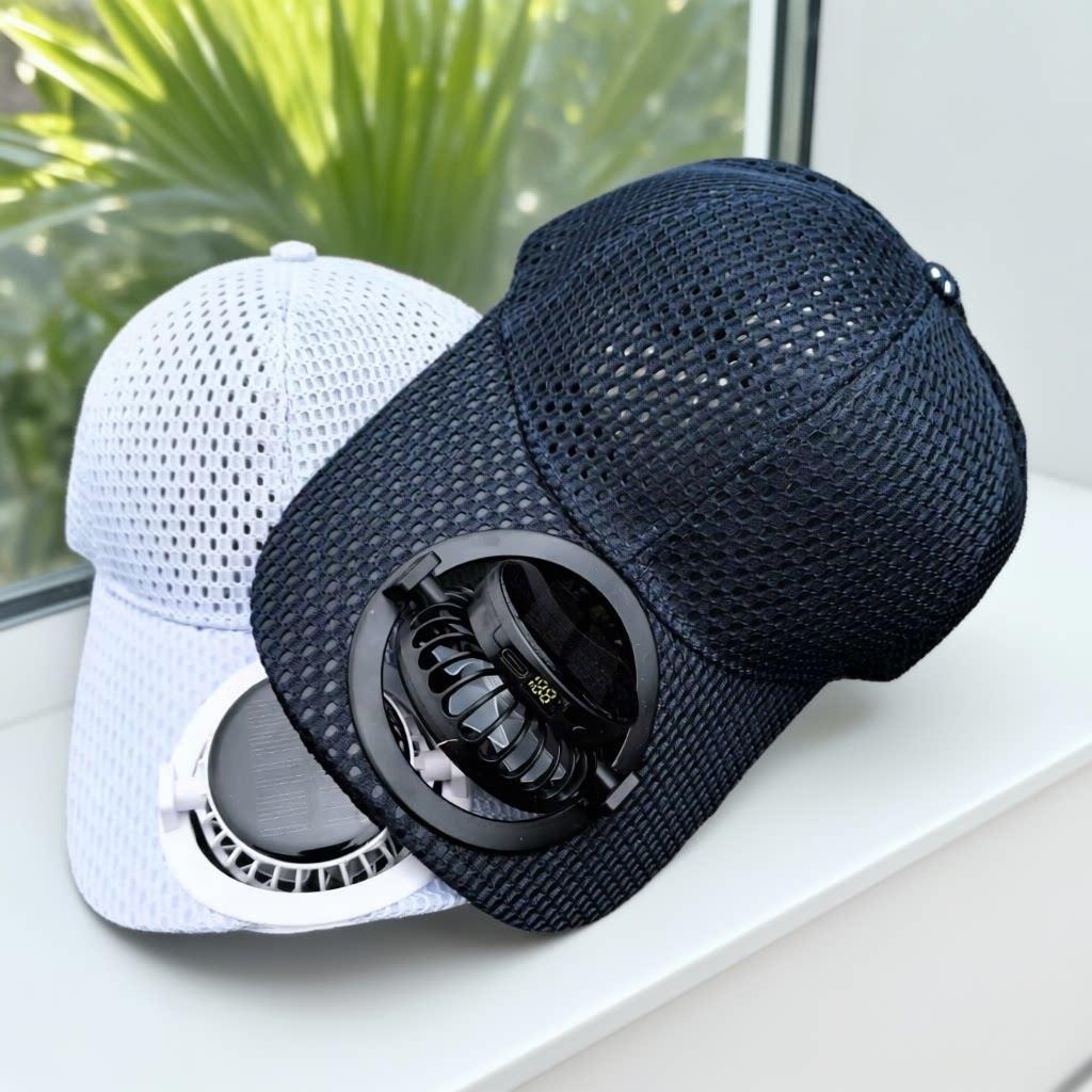 Breathable sports cap with removable USB fan Bowlift