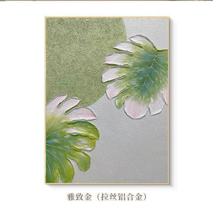 Textured Flora-Themed Canvas Art