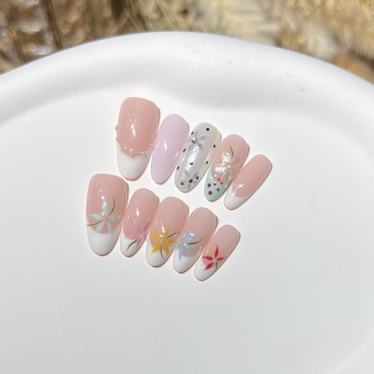 Floral Art Press-On Nail Set Acalora