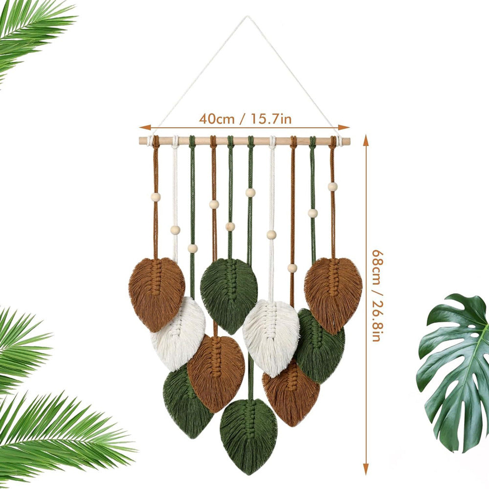 Macrame Leaf Wall Hanging Art Acalora