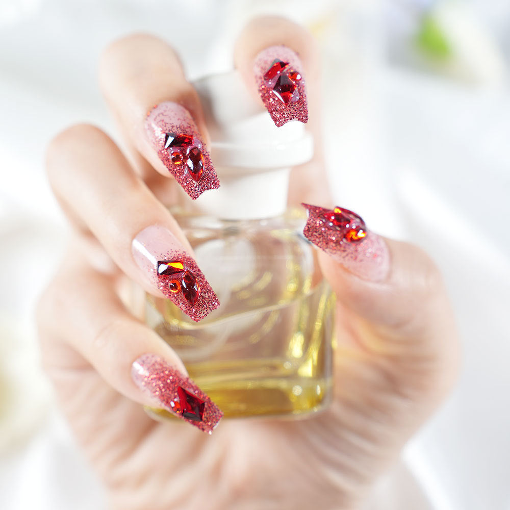 Glamorous Rhinestone Press-On Nail Set Acalora