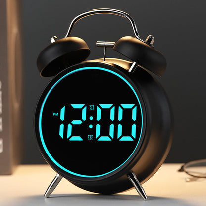 Digital alarm clock with alarm and temperature display