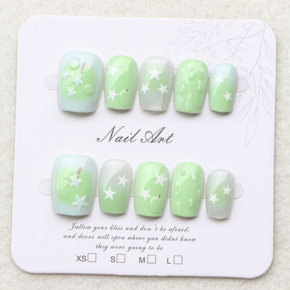 Starry Themed Press-On Nail Set Acalora