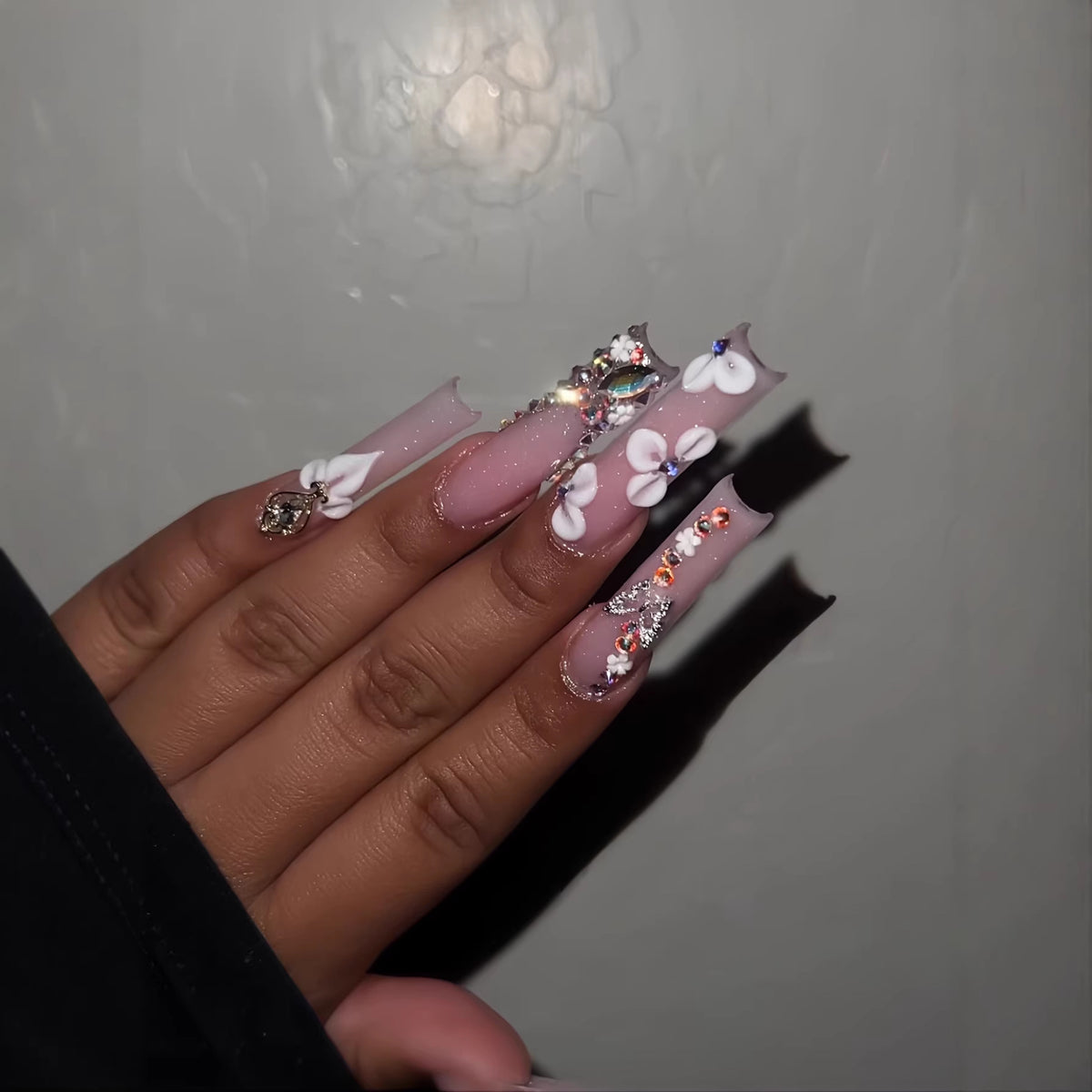 Luxury 3D Floral Press-On Nails Set Acalora