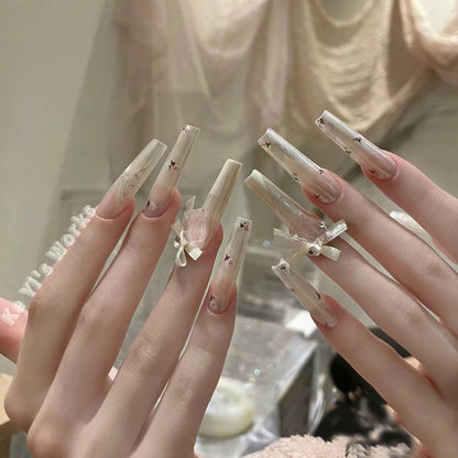 Floral Embellished Press-On Nails Acalora