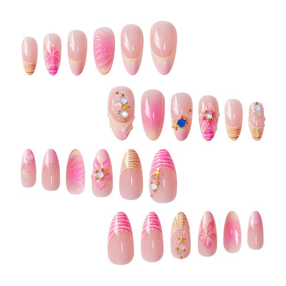 3D Floral Accented Press-On Nail Art Acalora