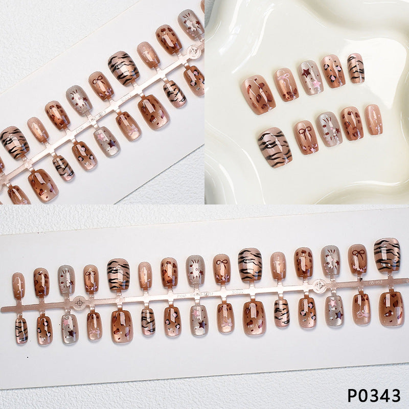 Playful Animal Print Press-On Nail Set Acalora