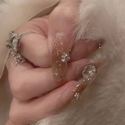 Artistic Gemstone Nail Design Acalora
