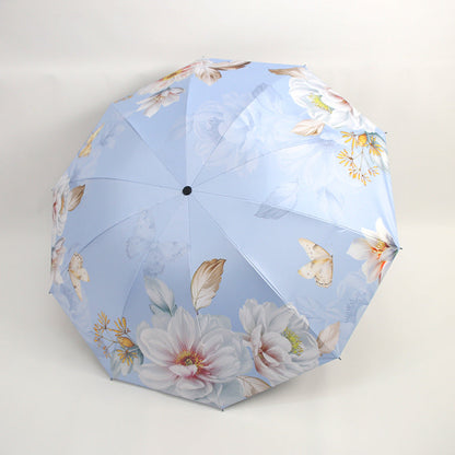Women's Umbrella with Floral Pattern and UV Protection Skanto