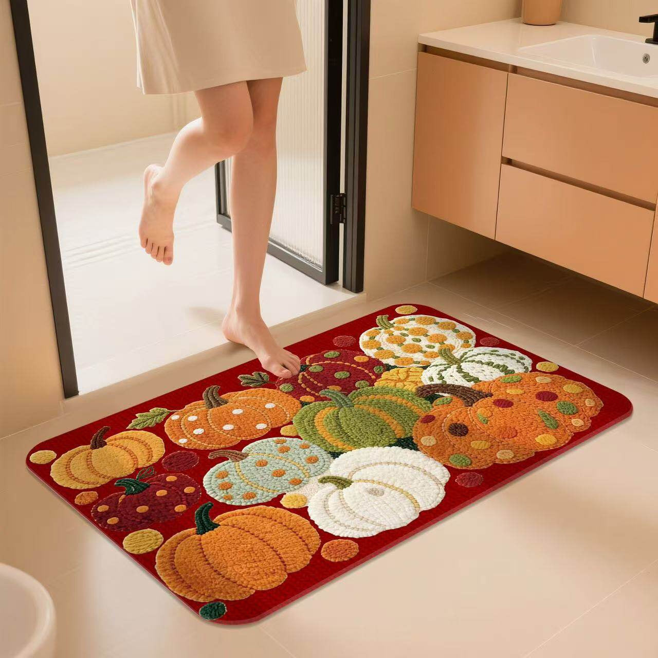 Decorative Pumpkin Bath Mat